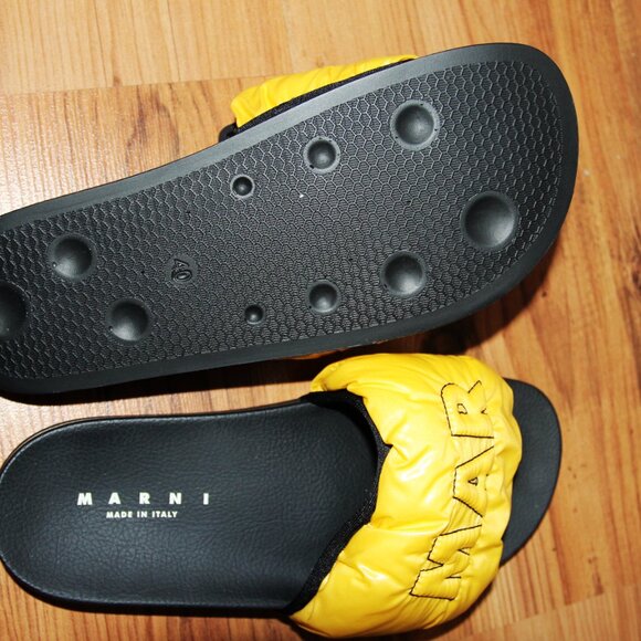 BNWT AW21 MARNI LOGO PUFFY POOL SLIDE SANDAL 40 - Picture 5 of 11